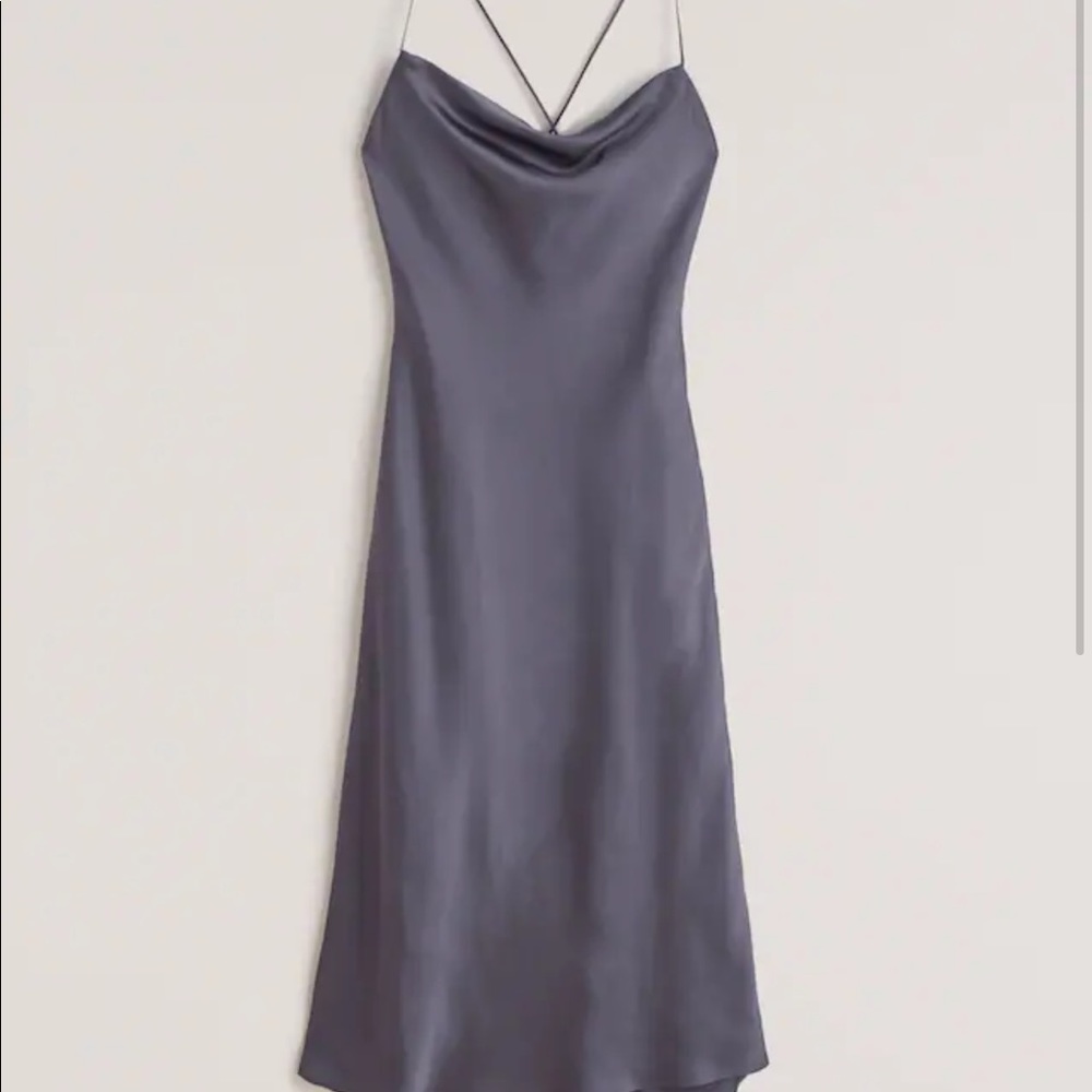 Satin Criss-Back Midi Dress